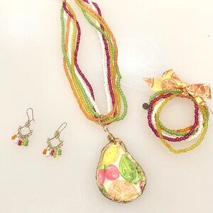 "Juicy Fruit" three piece hand-crafted jewelry set